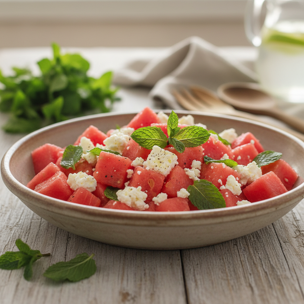 Suvine maitseelamus: arbuusisalat feta ja mündiga